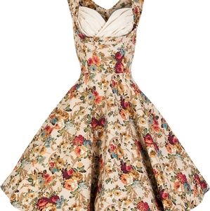 Lindy Bop Ophelia Floral Vintage-Style Fall Dress